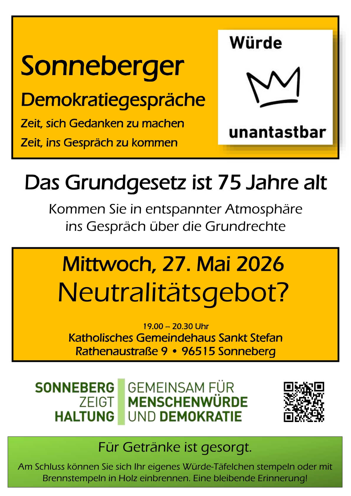 27. Mai | Sonneberger Demokratiegespräche | Neutralitätsgebot