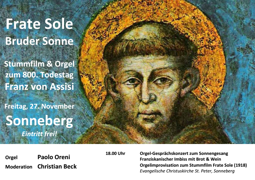 Frate Sole – Bruder Sonne | Orgel-Gesprächskonzert